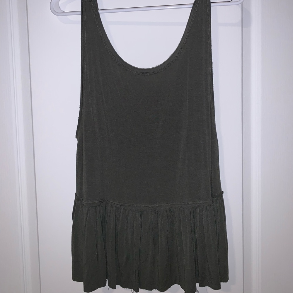 Olive Green Loose Fit Tank Top